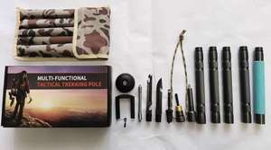Bâton de randonnée multi-outils détachable léger bâton de marche télescopique et réglable avec poignée en caoutchouc pour hommes femmes - Product Image 6