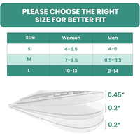 2 paires de semelles en gel de silice à 3 couches pour la correction de la pronation (sur/pronation insuffisante), inserts adhésifs pour talon pour pieds plats