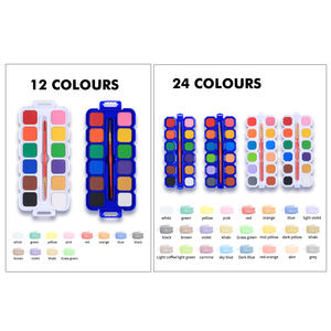 Juego de Pinturas de Acuarela Sólida Giorgione Personalizado OEM, 12/24 Tintas Grandes con Pinceles de Pelo de Nailon para Pintar sobre Papel - Product Image 6