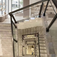 Poteau de balustrade en verre moderne en acier inoxydable 316 304 à fixation au sol pour système de balustrade en verre sans cadre Villa & Centre Commercial BNS
