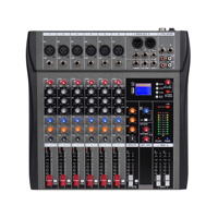 Console de mixage DJ/audio professionnelle 6/8/12/16 canaux avec 16 effets DSP pour studio d'enregistrement, scène et concert