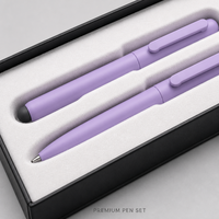 Scatola per Penne Personalizzata Nera Opaca con Finestra Trasparente, Doppio Scomparto, Fodera in Velluto Grigio, Confezione Regalo in Carta OEM