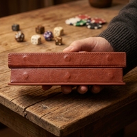 Étui de rangement pour dés en cuir PU, boîte rigide pour dés de D&D avec insert en mousse, organisateur de dés portable pour jeux de rôle et jeux de table