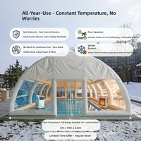 U-Rides Tente dôme en PVC imperméable 0,9 mm 12m x 7,5m x 4m, couverture de piscine gonflable pour événements en extérieur, pompe à air électrique, certifiée CE