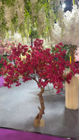 Maßgefertigter Gebogener Stamm 1,9m Künstlicher Rosa Kirschblütenbaum Faux Sakura Blütenbaum für Hochzeit Hotel Innendekoration