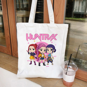 Anpassbare Demon Hunters Pattern Tote Canvas Bag Modische personal isierte Umhängetasche für wieder verwendbare Damen reisen - Product Image 3