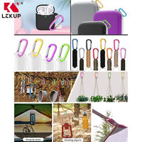 LEKUP Mousqueton en aluminium léger de 3 pouces en forme de D, 12 couleurs, pour porte-clés et crochets à ressort pour le camping et les fournitures de tente