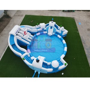 Parque Acuático Inflable Gigante con Temática <span class=keywords><strong>de</strong></span> Hielo y Nieve, Combinación <span class=keywords><strong>de</strong></span> Tobogán y Piscina con Diseño <span class=keywords><strong>de</strong></span> Oso Polar y Pingüino, para <span class=keywords><strong>Alquiler</strong></span> Comercial en Exteriores <span class=keywords><strong>de</strong></span> <span class=keywords><strong>Verano</strong></span> - Product Image 5