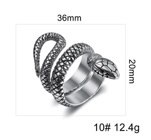 Anelli di <span class=keywords><strong>serpente</strong></span> in acciaio inox retrò alla moda Punk gotico gioielli in acciaio inox 18K oro nero <span class=keywords><strong>serpente</strong></span> gioielli da <span class=keywords><strong>donna</strong></span> - Product Image 6