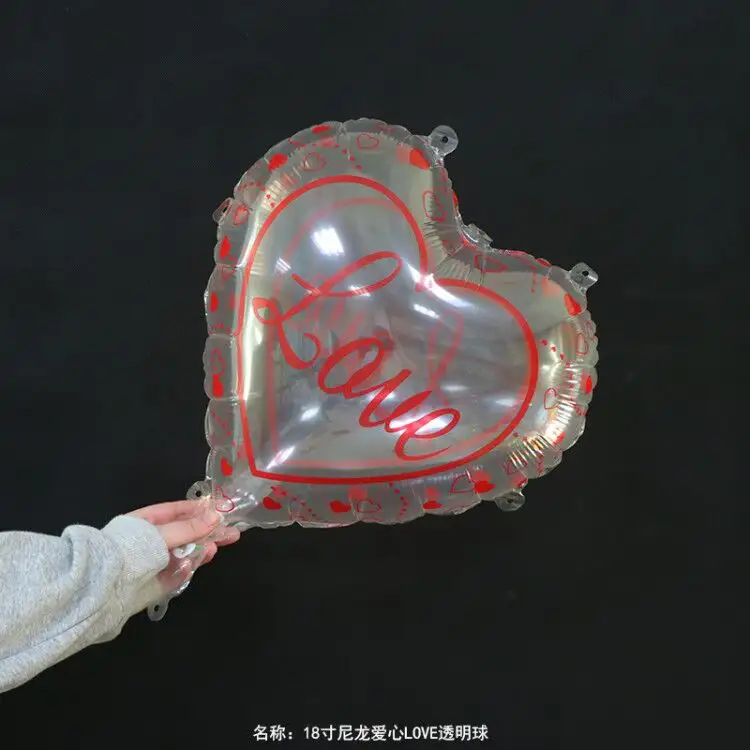 Горячая Распродажа, 18 дюймов, в форме сердца, прозрачные свадебные украшения, нейлоновые праздничные шары