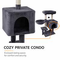 Arbre à chat moderne en sisal avec hamac et condo en peluche pour chat