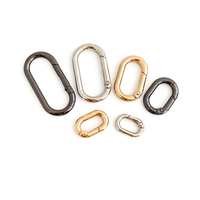Mousqueton ovale en métal à ressort, forme œuf, pour porte-clés, jouets en peluche, accessoires de sac, fournitures de bricolage, vente en gros