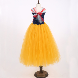 Princesse fille robe Tulle longue mode enfants vêtements jaune <span class=keywords><strong>neige</strong></span> blanche princesse sans manches fille Tutu robe <span class=keywords><strong>pour</strong></span> adolescents filles - Product Image 4