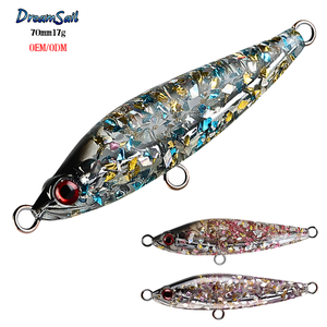 OEM 70mm 17g Harz-Sinkköder mit eingebautem Blei, Weitwurf-Hardbait mit Laser-Glitter für Salzwasserfischen - Product Image 1