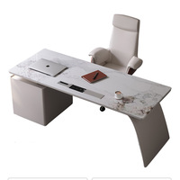 Bureaux et chaises de bureau italiens de luxe Rock Plate Home Bureau du directeur général d'étude à l'italienne Bureau d'ordinateur