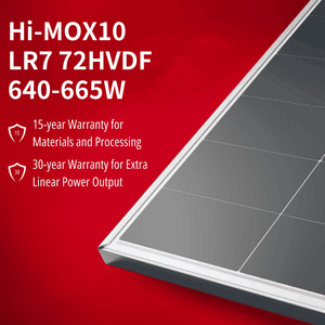 แผงโซลาร์เซลล์แบบสองหน้า Solar Hi-MOX10 LR7-72HVDF 640-665W กระจกสองชั้น สำหรับแผงโซลาร์เซลล์แบบ N-Type HBC BIPV - Product Image 2