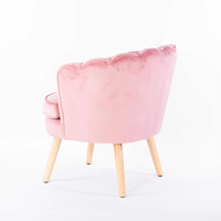 Fauteuil d'appoint en velours de style nordique moderne, fauteuil inclinable confortable, matériaux en bois et en tissu, salle à manger, bureau à domicile, salon