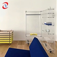 Bibliothèque acrylique populaire avec porte salon coin armoire de rangement chambre armoire personnalisée multicouche casier cave à vin