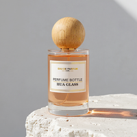 Flacons pulvérisateurs en verre vides à fond épais, forme cylindrique, 30ml, 50ml, 100ml, 200ml, 250ml, en stock, 100ml avec bouchon en bois