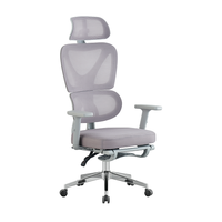 Chaise de bureau ergonomique pivotante avec accoudoirs en maille 2D, design moderne, avec repose-pieds et appuie-tête réglable
