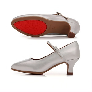 Chaussures de danse de salon à talon bas pour femmes, <span class=keywords><strong>salsa</strong></span>, latin, entraînement, style cubain, PU, vente directe d'usine - Product Image 4