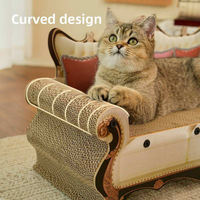 Griffoir pour chat en forme de canapé vintage européen, lit pour chat en carton ondulé, résistant à l'usure, pour chats d'intérieur