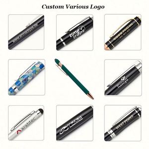 Stylo publicitaire personnalisé de haute qualité avec gravure laser, logo, métal noir, stylet tactile, stylo à bille personnalisé pour entreprise - Product Image 4