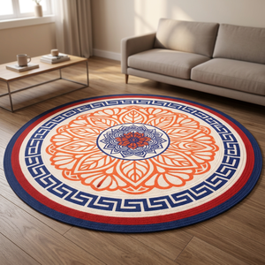 Alfombra Redonda de Yute Estilo Bohemio a Precio Económico, Tejida a Mano, con Base de Goma Antideslizante, para Sala de Estar - Product Image 5
