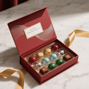 Solutions de paquets de chocolat personnalisés Boîte en papier rigide magnétique recyclable de luxe Emballage de chocolat <span class=keywords><strong>Bon</strong></span> <span class=keywords><strong>Bon</strong></span> avec insert en plastique - Product Image 1