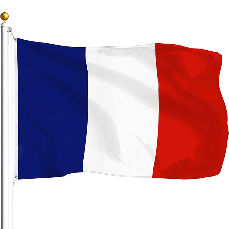 Bandera Nacional francesa de poliéster al por mayor 3x5 pies Bandera de todos los países 3x5FT Bandera de Francia