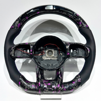 Volant de voiture en fibre de carbone forgée violette avec LED, adapté aux Mercedes-Benz Classe S, Classe G, AMG W809, W212, W205, W213, W216, W217