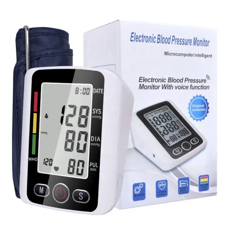 Горячая BP-208 АБС-пластик Цвет: белый, черный, Тензиометр речевых сообщений отсутствуют цифровой bp аппарат предплечья монитор кровяного давления цифров