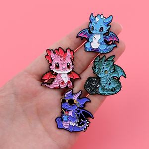 Cute Creative <b>Small</b> Dragon Cartoon Metal Badge Dinosaur Zinc Alloy Silver Plated Oil Drop Brooch <b>Backpack</b> Accessories Pin B-3380 - Product Image 3