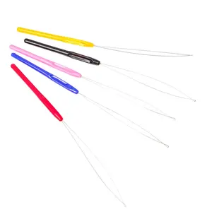 Easy Loop Hair Extensions Tools Plastic Holder Micro Ring Loop Needle Threader for Hair Extension Tools Needle Threader