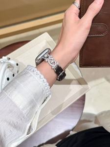 Correa de Repuesto de Cuero con Diamantes Brillantes de Lujo para Reloj Apple Iwatch, Brazalete de 38, 40, 41, 42, 44, 45, 49 mm - Product Image 6