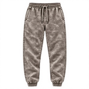 Mens Acid Wash Fleece <b>Jogger</b> Sweatpants with Elastic Waist Mid Rise Eco-Friendly Features - Product Image 6