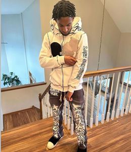 Costura inversa personalizada 500GSM con cremallera completa bordada Color bloqueado Sudadera con capucha diseñador personalizado Streetwear chaqueta con insignia desgastada - Product Image 6