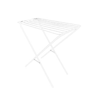 Folding Iron Clothes <b>Rack</b> Extendable Linear Rectangle White Standing Type Floor Standing <b>Drying</b> <b>Rack</b> For Balcony And Room - Product Image 2