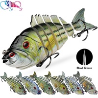 NOUVEAU Leurre Artificiel Multi-articulé 7 Couleurs 10,8 cm 32g 7 Sections pour Pêche en Eau Salée, Plastique 108mm 32g pour Achigan et Black Bass avec Hameçons