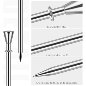 Tusuk koktail stik Cocktail tusuk gigi baja nirkarat Bar Martini Olive Picks untuk Bar Barbekyu buah berdarah Mary minuman tongkat - Product Image 3