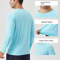 Toptan erkek UPF50 + hızlı kuru rahat spor Tshirt kuru spor uzun kollu T Shirt