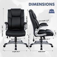 Chaise de bureau administrative à dossier haut, ergonomique, chaise de bureau en cuir pour ordinateur à domicile avec coussin moelleux et accoudoirs inclinables réglables