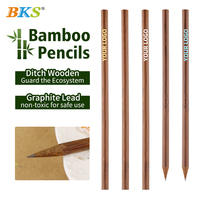 Crayon en bambou HB écologique, logo personnalisé imprimé, fournitures de correction d'écriture publicitaire, crayons standard, mine noire