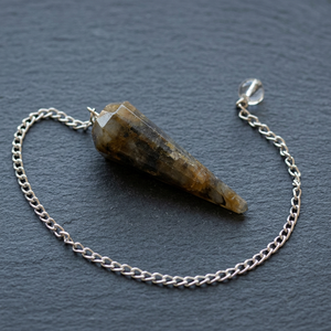 Pendoli in labradorite a 12 sfaccettature fatti a <span class=keywords><strong>mano</strong></span> in India - Product Image 3