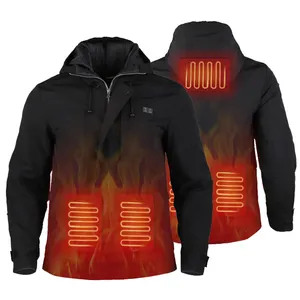 Wind Resistant Infrared Rechargeable Hoodies USB Electric Heated Jacket For Winter