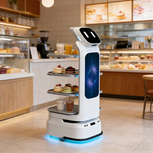 Robot de livraison de <span class=keywords><strong>restaurant</strong></span> à intelligence artificielle (IA) – Robots AR à mouvement stable pour l'industrie de la restauration - Product Image 4