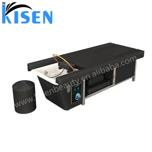Kisen New Style Hair Salon Dedicated Shampoo <b>Bed</b> Without Pipes Hair Salon Reclining Punch <b>Bed</b> with 90L Water tank and Heater - Product Image 4