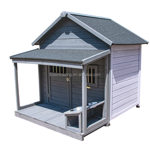 บ้านสัตว์เลี้ยงสำหรับสุนัข บ้านไม้สำหรับสุนัขกลางแจ้ง บ้านสัตว์เลี้ยงไม้พิมพ์ลาย  กรงสัตว์เลี้ยงและบ้านสำหรับสุนัข - Product Image 5