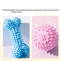 PETTOY003 Jouet pour chien moderne en PU et coton, en forme d'os de dessin animé, résistant à la mastication, indestructible, pour le nettoyage des dents, pour Teddy Bichon