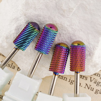 Foret à ongles électrique en carbure, 6.0mm 5 en 1 Pro violet Nano revêtement foret à ongles électrique 5 en 1 pour manucure foret à ongles